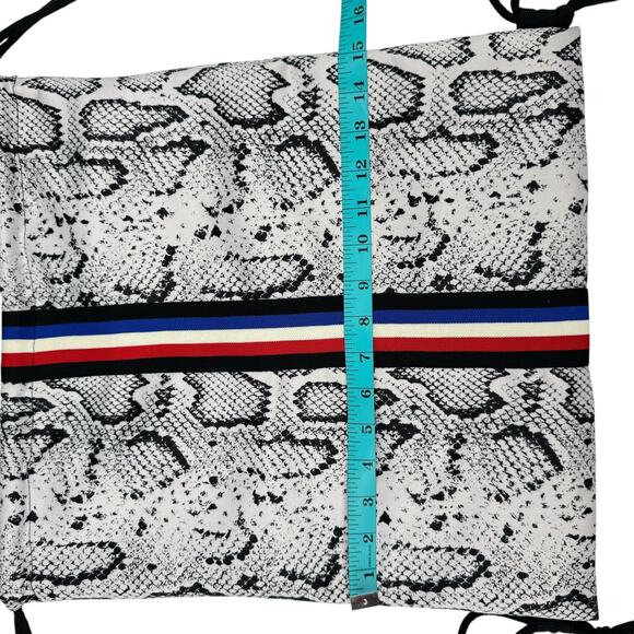 Pam & Gela Snake Skin With Stripes Drawstring Cinch Bag - Picture 5 of 9